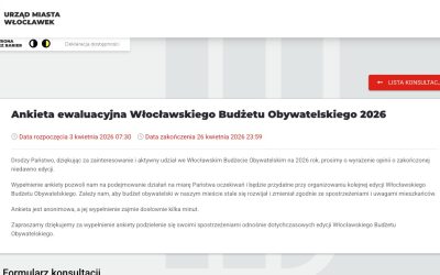 Ankieta ewaluacyjna Włocławskiego Budżetu Obywatelskiego 2026